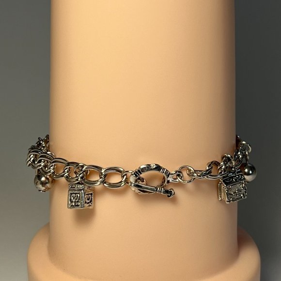 GHS Signed Sterling Silver Charm Bracelet with Charms SeidenGang - Picture 7 of 11